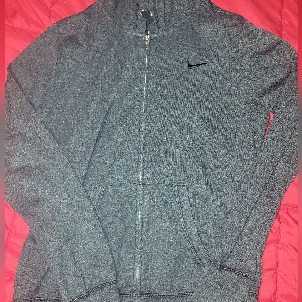 Womens Medium Nike Gray Zip-Up Hoodie
